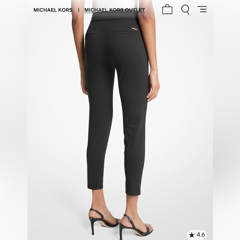 Michael Kors NWT. Sleek Black Cropped Pants XL - Picture 2 of 13